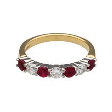 Load image into Gallery viewer, 18ct Gold Diamond &amp; Ruby Set Band Ring
