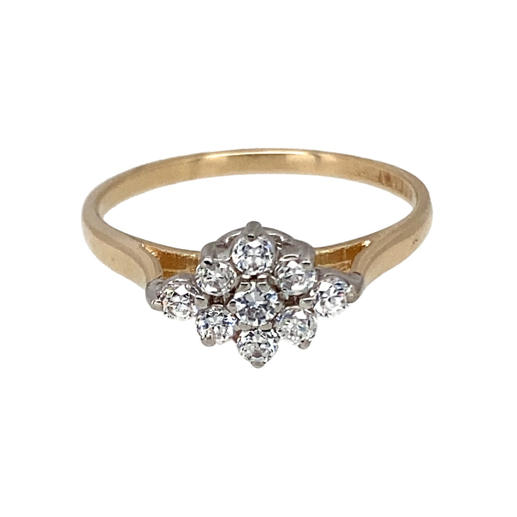 9ct Gold & Cubic Zirconia Set Cluster Ring