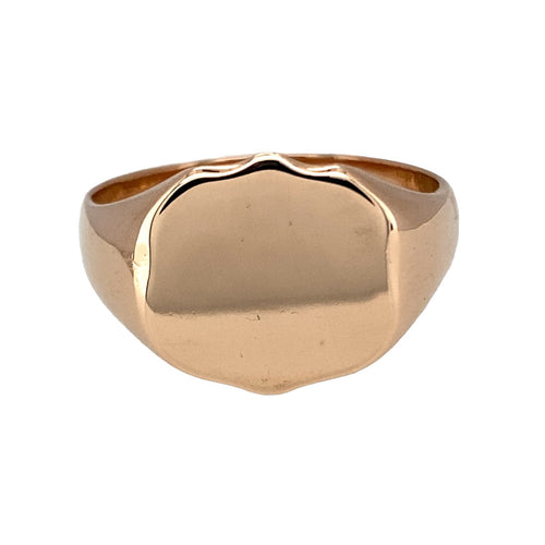 9ct Gold Polished Shield Signet Ring