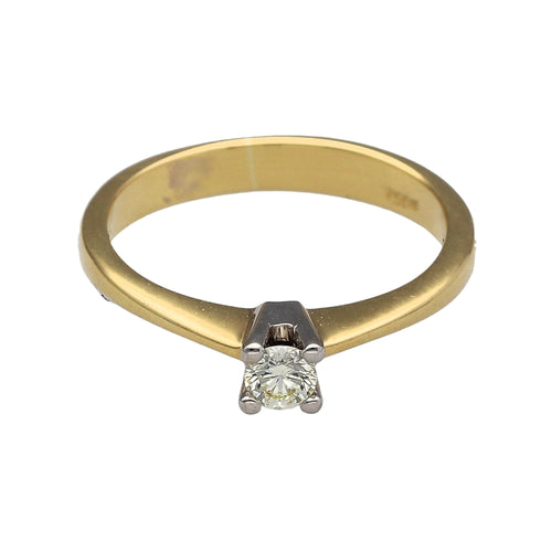 18ct Gold & Diamond Set Solitaire Ring