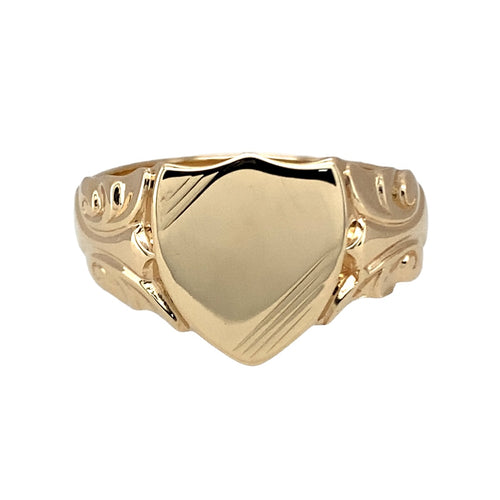 9ct Gold Shield Signet Ring
