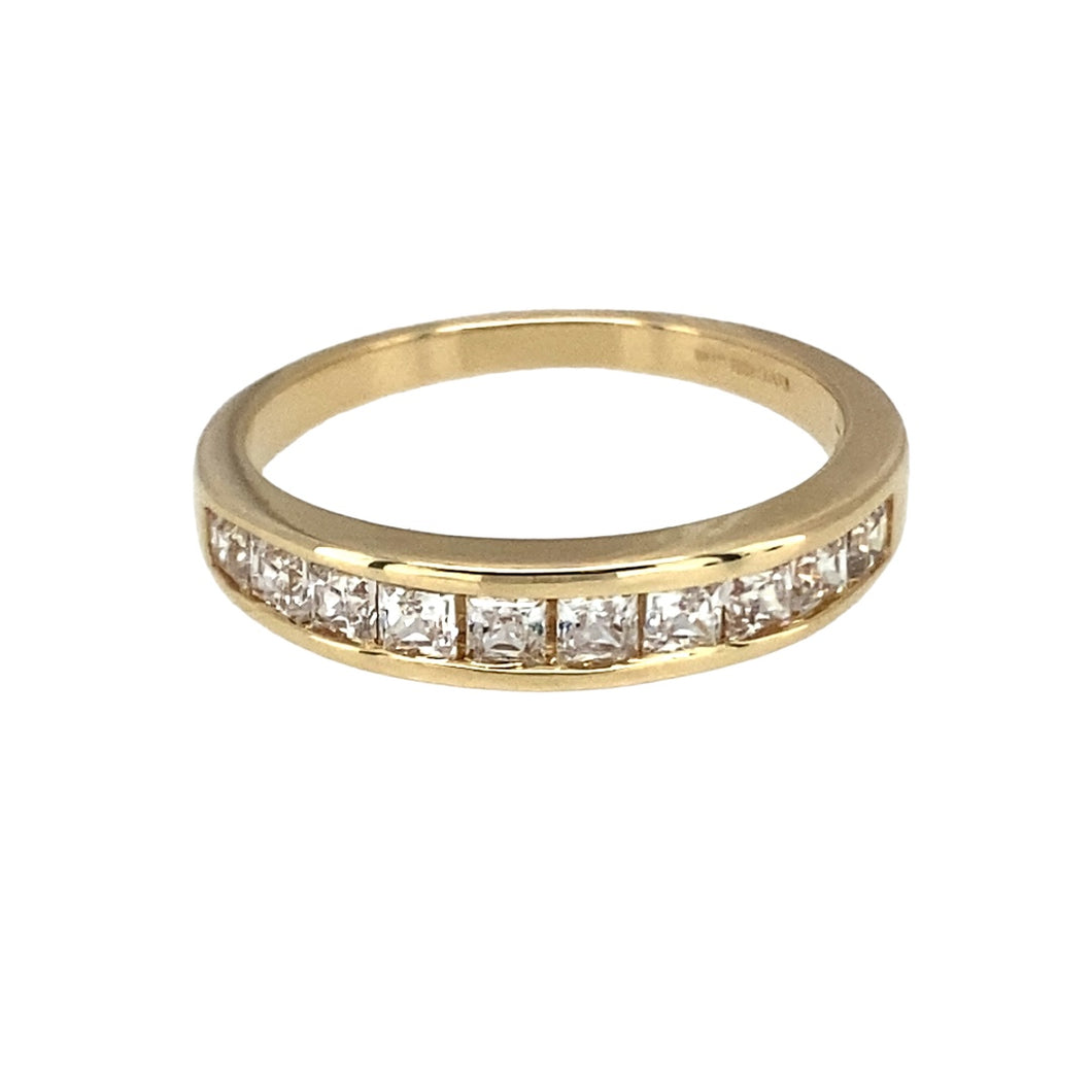 14ct Gold & Cubic Zirconia Set Band Ring