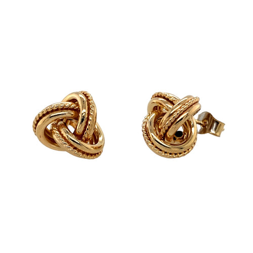9ct Gold 15mm Loose Knot Stud Earrings