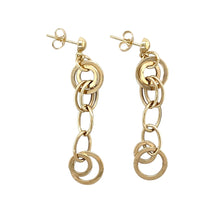 Load image into Gallery viewer, 9ct Gold Multi Circle Dropper Earrings
