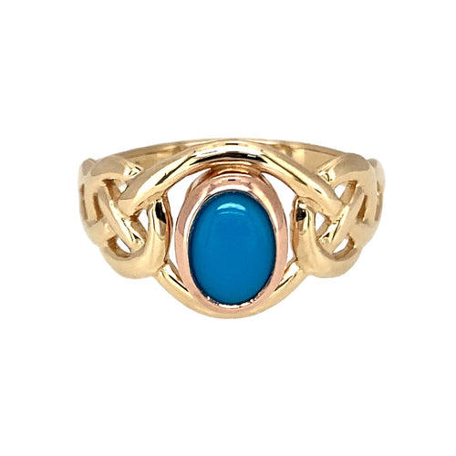 9ct Gold & Turquoise Clogau Celtic Knot Ring