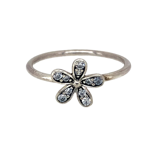 925 Silver & Cubic Zirconia Pandora Flower Ring
