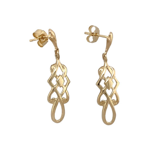 9ct Gold Celtic Knot Dropper Earrings