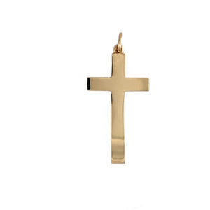 Preowned 9ct Yellow Gold Plain Cross Pendant with the weight 2.80 grams