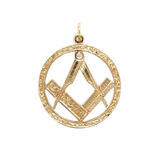 Load image into Gallery viewer, 9ct Gold Patterned Masonic Symbol Pendant
