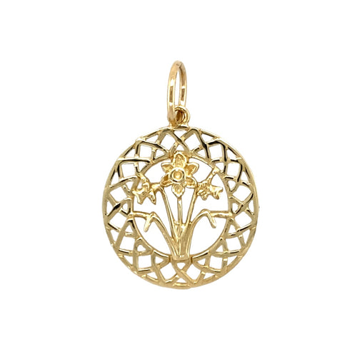 9ct Gold Celtic Knot Daffodil Pendant