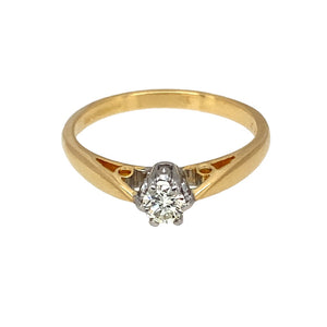 18ct Gold & Diamond Set Solitaire Ring