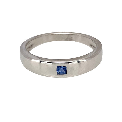 9ct White Gold & Sapphire Set Band Ring