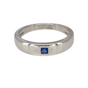 9ct White Gold & Sapphire Set Band Ring