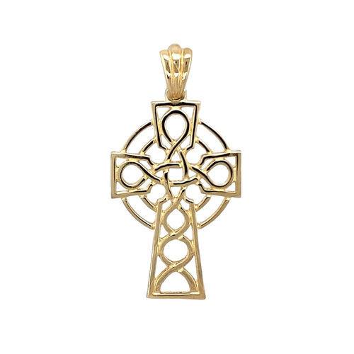 9ct Gold Celtic Style Cross Pendant