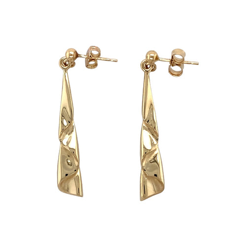 9ct Welsh Gold Drop Earrings