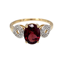 Load image into Gallery viewer, 10ct Gold Garnet &amp; Cubic Zirconia Set Ring
