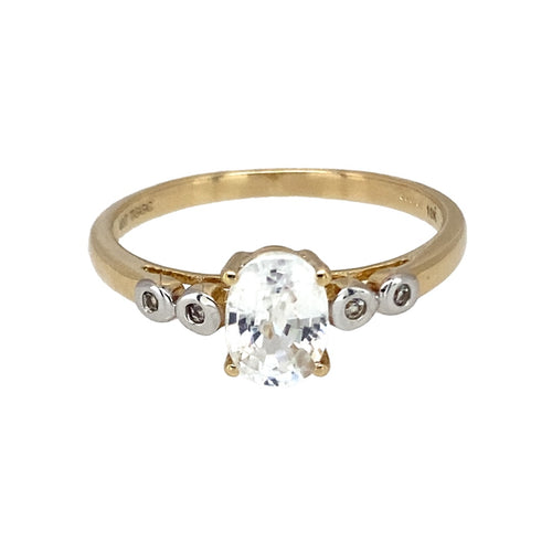 10ct Gold & Cubic Zirconia Set Solitaire Ring