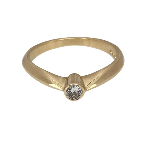 9ct Gold & Diamond Set Solitaire Ring