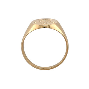New 9ct Gold Three Feather Oval Signet Ring