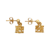 Load image into Gallery viewer, New 9ct Gold Welsh Dragon Drop Earrings
