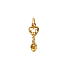 Load image into Gallery viewer, New 9ct Gold &amp; Pearl Set June Birthstone Lovespoon Pendant
