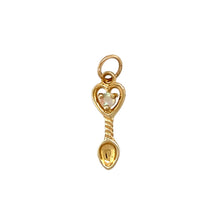 Load image into Gallery viewer, New 9ct Gold &amp; Opal Set October Birthstone Lovespoon Pendant
