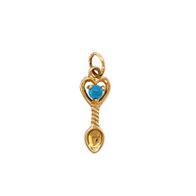 Load image into Gallery viewer, New 9ct Gold &amp; Turquoise Set December Birthstone Lovespoon Pendant
