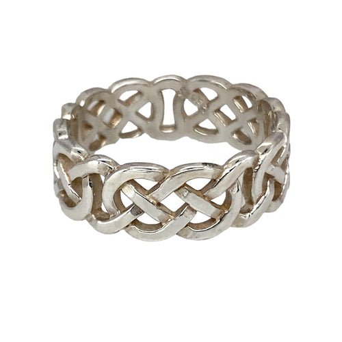 New 925 Silver Celtic Knot Band Ring