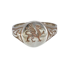 Load image into Gallery viewer, New 925 Silver Welsh Dragon Celtic Signet Ring
