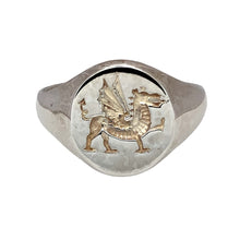 Load image into Gallery viewer, New 925 Silver Welsh Dragon Oval Signet Ring
