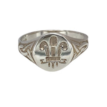 Load image into Gallery viewer, New 925 Silver Three Feather Celtic Signet Ring
