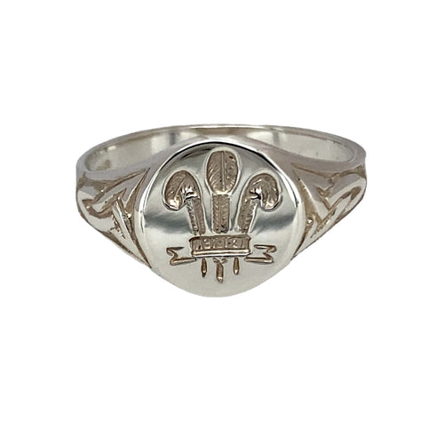 New 925 Silver Three Feather Celtic Signet Ring