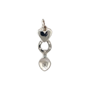 New 925 Silver Heart Horseshoe Lovespoon Pendant