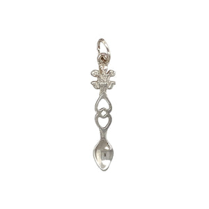 New 925 Silver Heart Three Feather Lovespoon Pendant