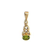 Load image into Gallery viewer, New 9ct Gold &amp; Peridot Set Celtic Knot Pendant

