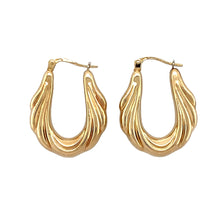 Load image into Gallery viewer, 9ct Gold Patterned Creole Earrings
