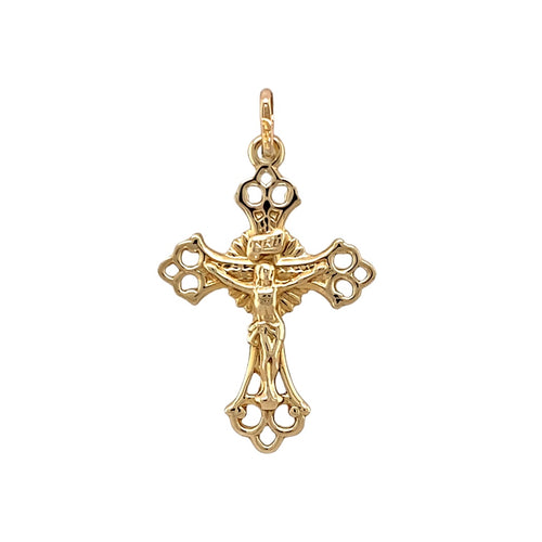 9ct Gold Patterned Crucifix Pendant