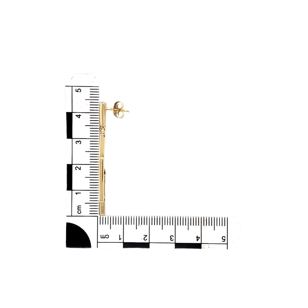 9ct Gold & Cubic Zirconia Set Drop Earrings