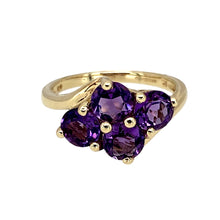 Load image into Gallery viewer, 9ct Gold &amp; Amethyst Set Cluster Ring
