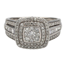 Load image into Gallery viewer, 9ct White Gold &amp; Diamond Set Halo Cluster Ring
