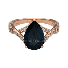 Load image into Gallery viewer, 14ct Gold Diamond &amp; Blue Topaz Set Dress Ring
