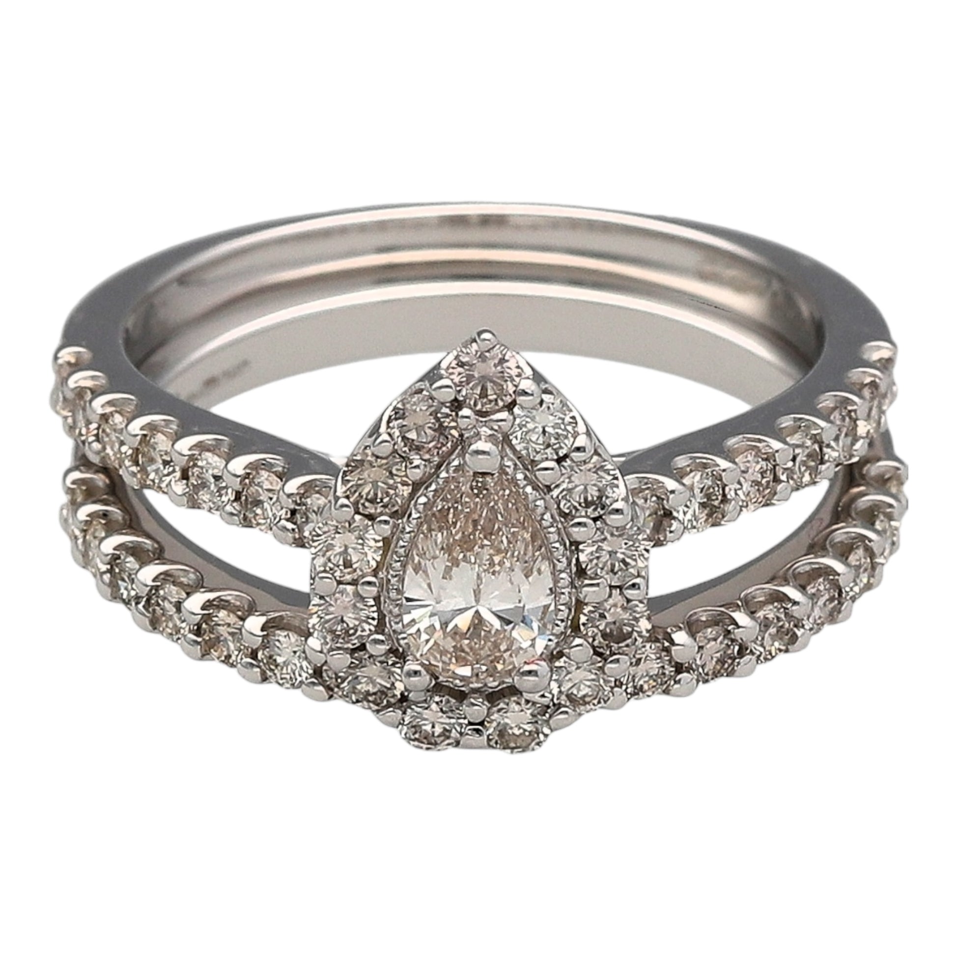 New 9ct White Gold & Diamond Wedding Band Set