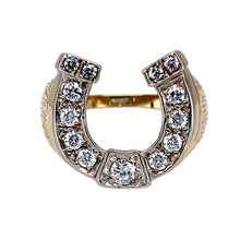 Load image into Gallery viewer, 9ct Gold &amp; Cubic Zirconia Set Horseshoe Ring

