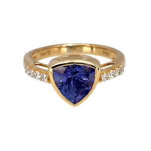 18ct Gold Diamond & Tanzanite Set Ring