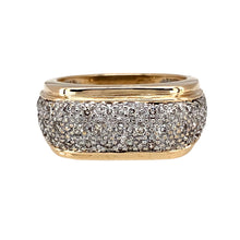 Load image into Gallery viewer, 9ct Gold &amp; Diamond Pave Set Flat Front Band Ring
