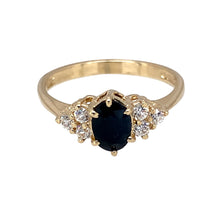 Load image into Gallery viewer, 9ct Gold Sapphire &amp; Cubic Zirconia Set Dress Ring
