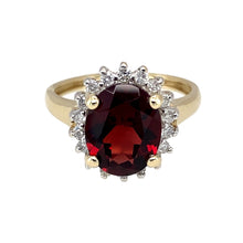 Load image into Gallery viewer, 9ct Gold Diamond &amp; Garnet Set Cluster Ring
