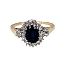 Load image into Gallery viewer, 9ct Gold Diamond &amp; Sapphire Set Cluster Ring

