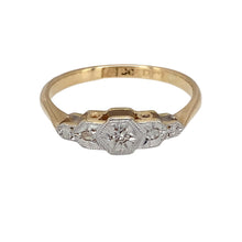 Load image into Gallery viewer, 9ct Gold &amp; Platinum Diamond Set Antique Style Ring
