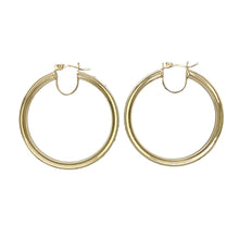 Load image into Gallery viewer, 9ct Gold &amp; Cubic Zirconia Hoop Creole Earrings
